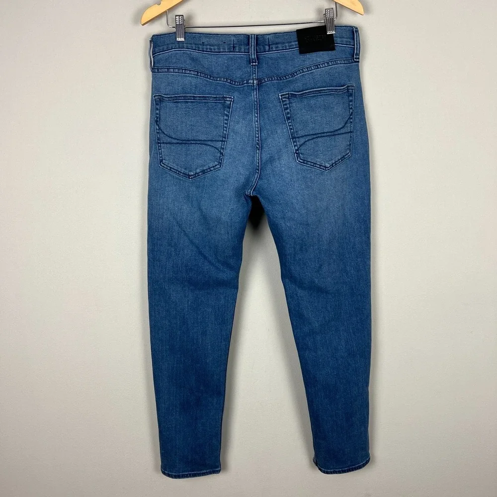 Hollister Athletic Skinny Jeans Mens 34x29 Distressed Stretch Denim Medium Wash‎